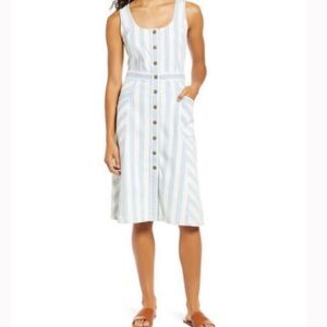 Button Front Tank Striped Light wash dress Draper James